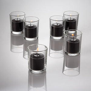 richland votive candles unscented black 10 hour set of 12