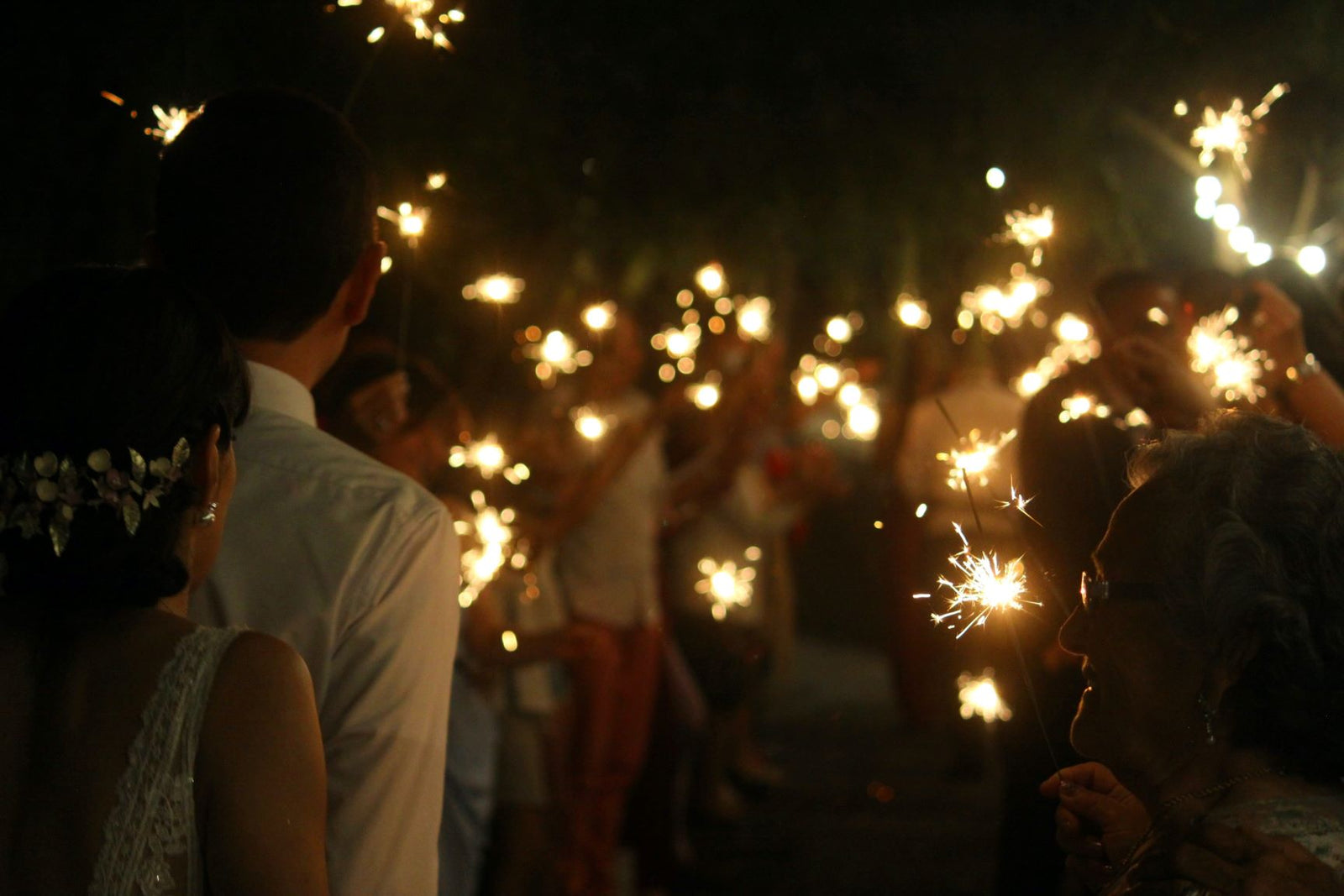 using sparklers as an exit