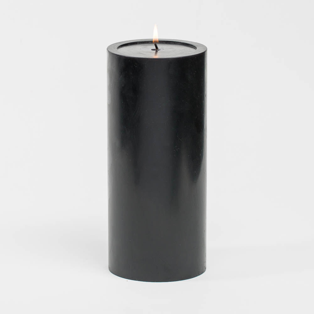 Richland Pillar Candles 4 x4", 4"x6" & 4"x9 Black Set of 3