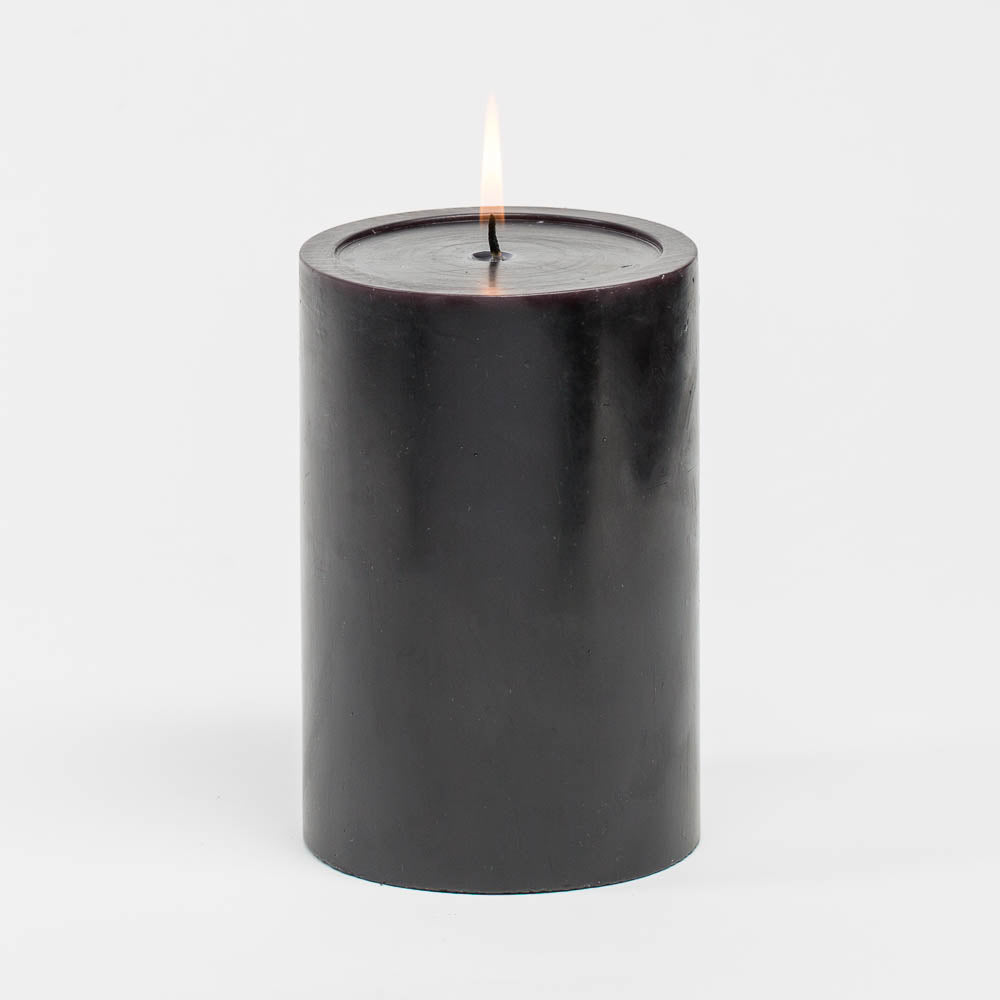 Richland Pillar Candles 4 x4", 4"x6" & 4"x9 Black Set of 3