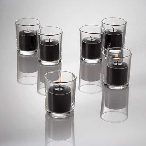 richland votive candles unscented black 10 hour set of 12